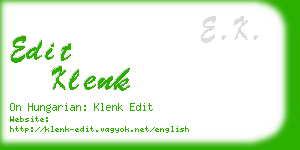 edit klenk business card